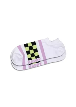 Checked Stripe No Show Sock