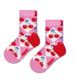 Kids Cherry Argyle Sock