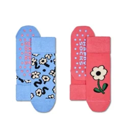 Kids 2-Pack Flower Anti-Slip Socks