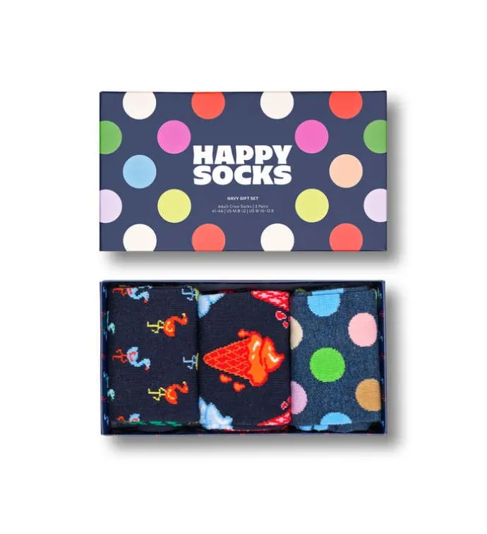 3-Pack Navy Socks Gift Set
