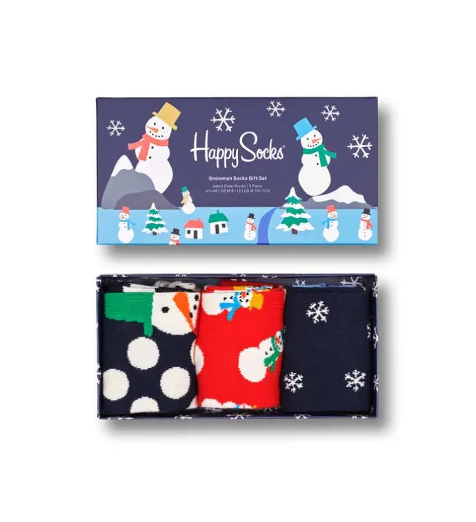 3-Pack Snowman Socks Gift Set