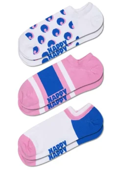 3-Pack Wave Dot No Show Socks